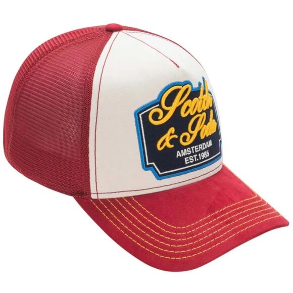 BNWT SCOTCH & SODA ARENA ADJUSTABLE TRUCKER CAP HAT RED OSFA - Picture 2 of 16